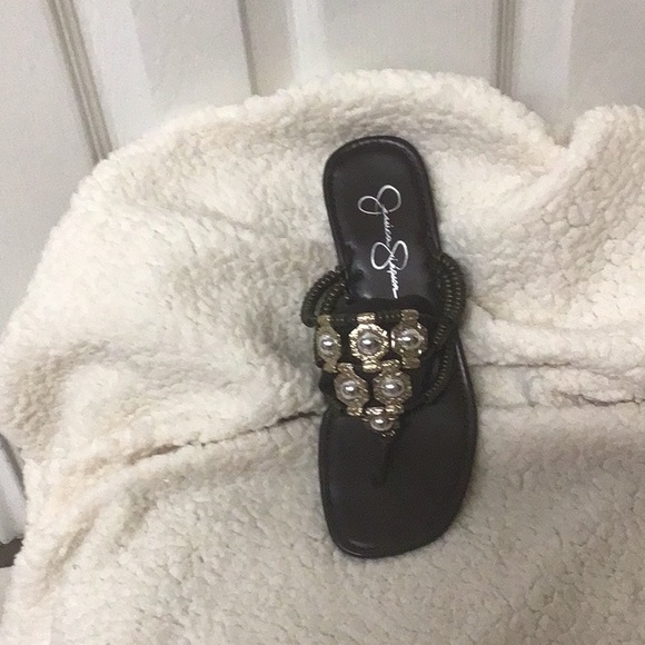 JESSICA S. BROWN/GOLD BLING SANDALS 6.5 - Picture 4 of 6